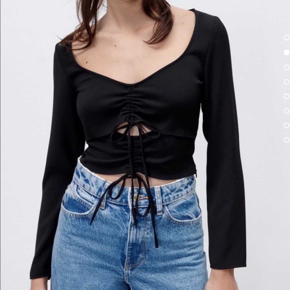 ZARA ruched cut-out top